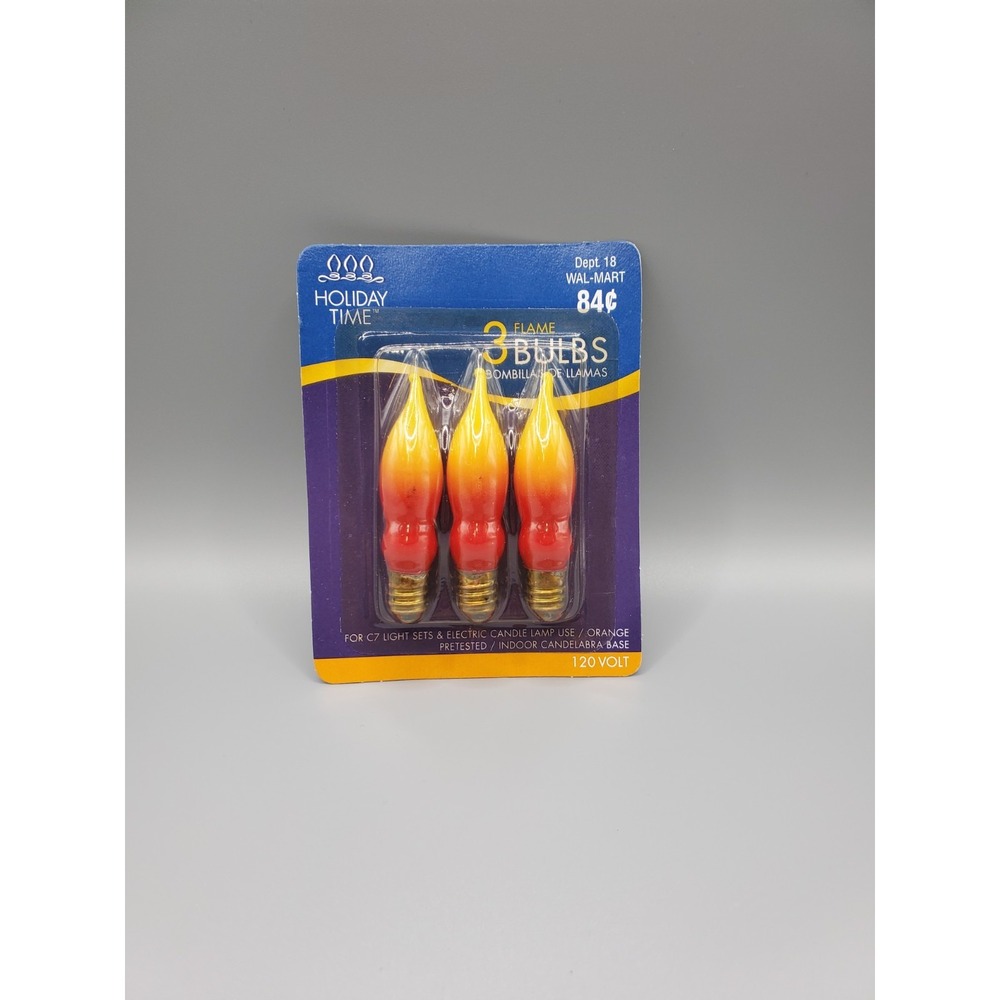 Vintage Flame Light Bulbs 120 Volt 3" Pack Of 3 New Old Stock